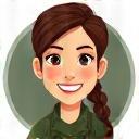 Cartoon avatar of a smiling female hunter with braided hair.