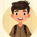 Cartoon avatar of a young smiling hunter.