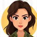 Cartoon avatar of a female hunter with a determined look.